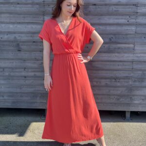 ROBE LONGUE FLUIDE ROUGE