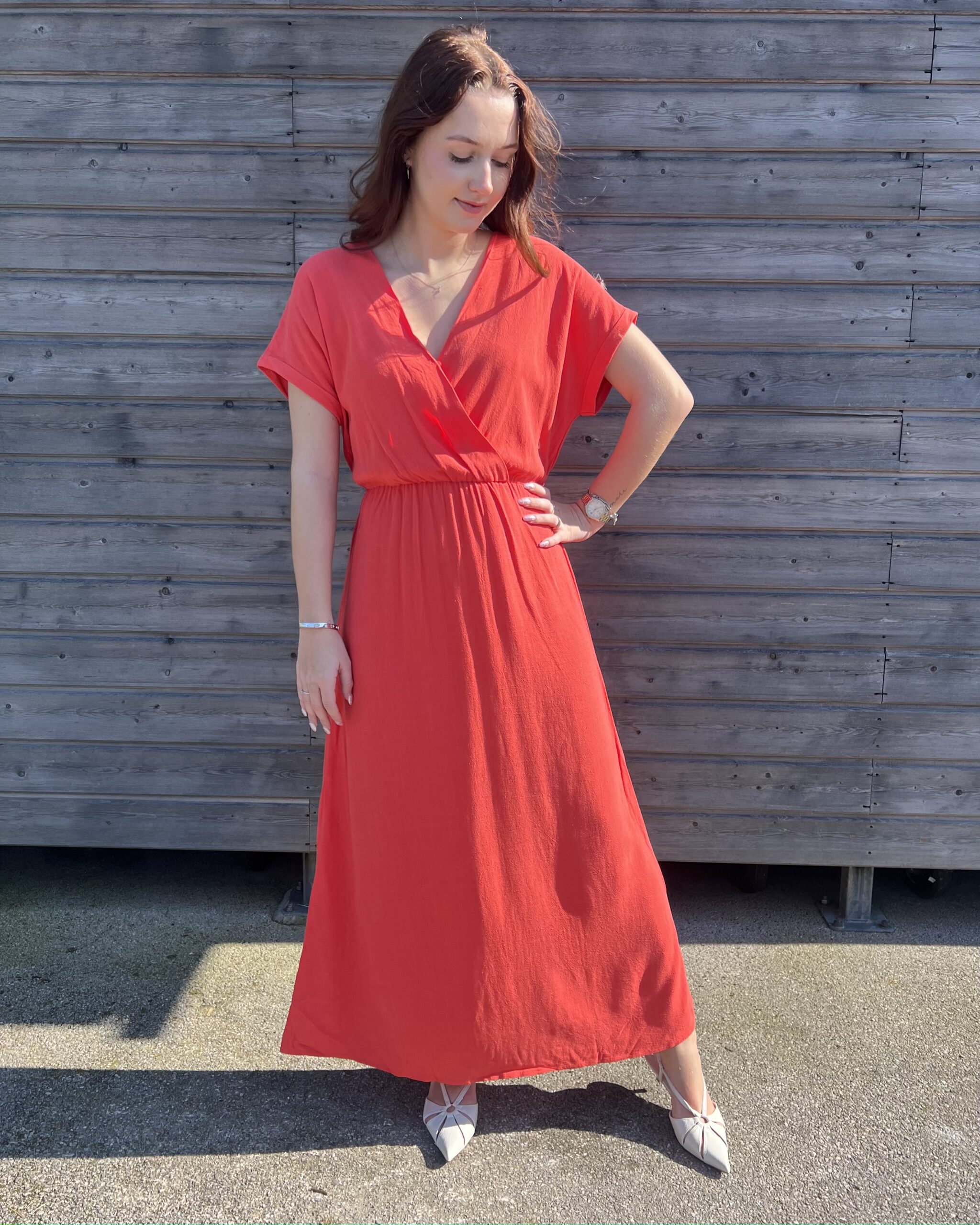 ROBE LONGUE FLUIDE ROUGE