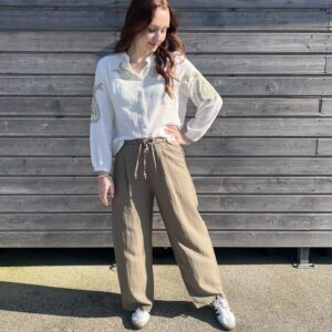 CHEMISIER BLANC ET KAKI