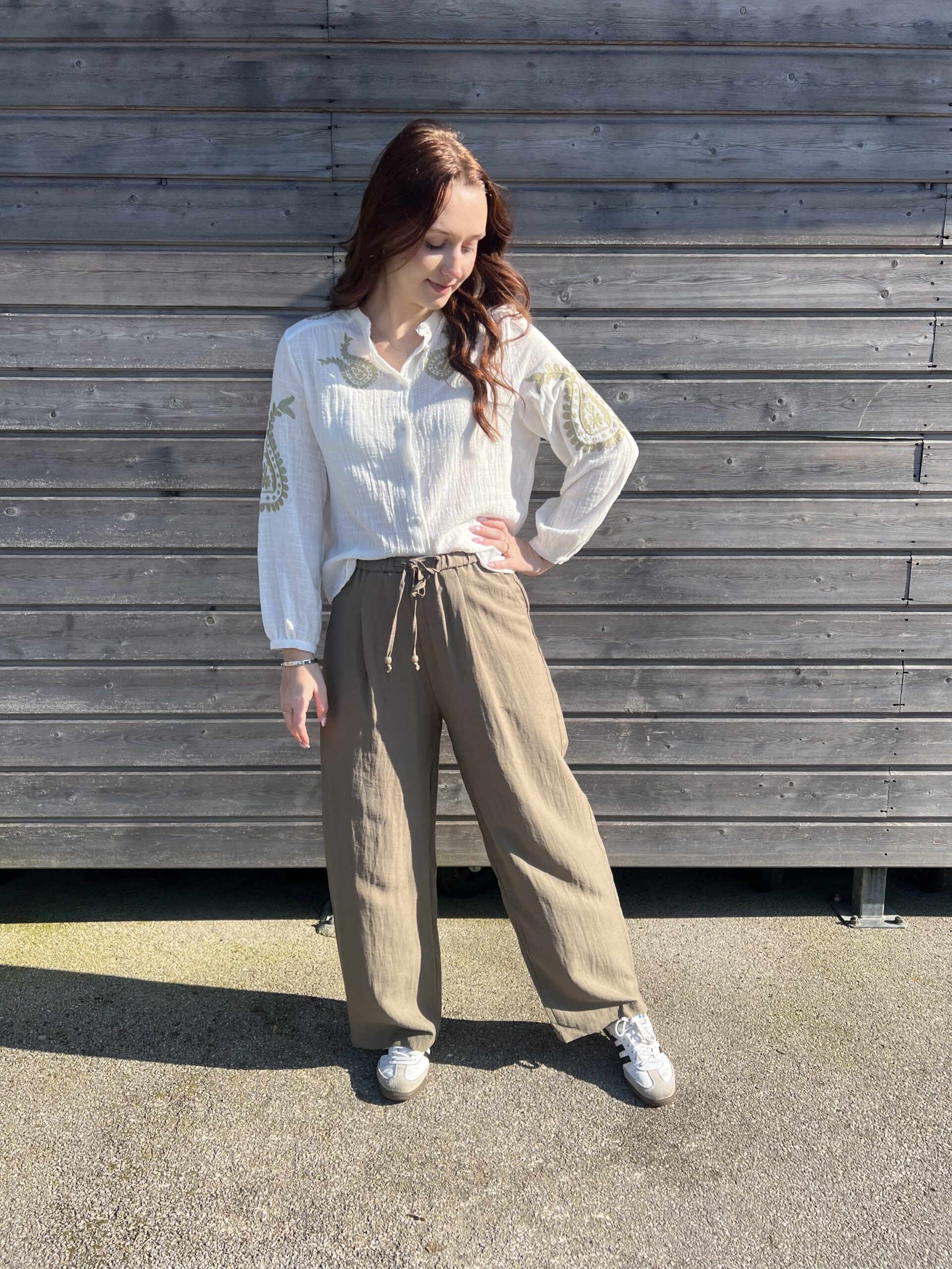 PANTALON FLUIDE UNI KAKI