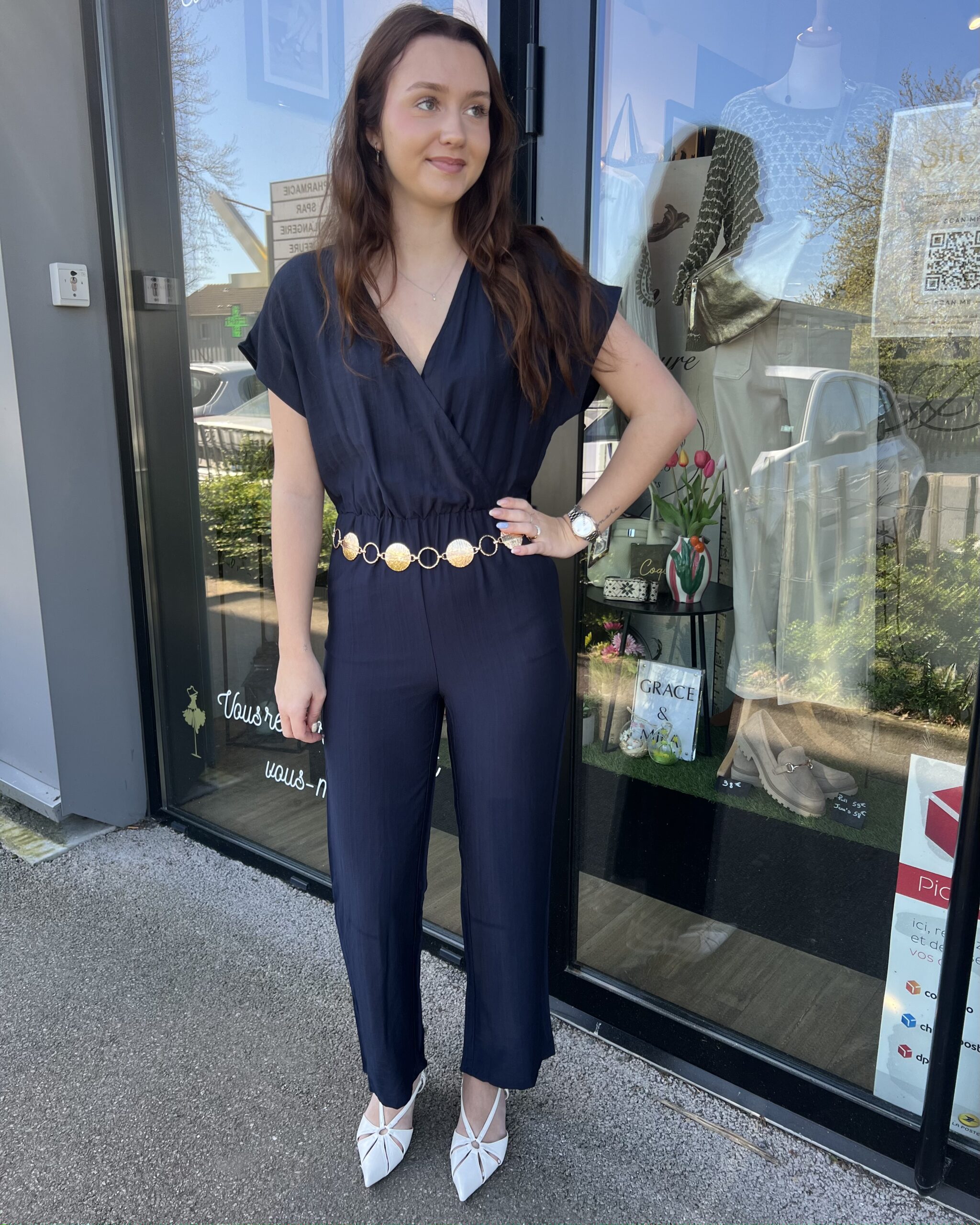 COMBINAISON PANTALON BLEU MARINE