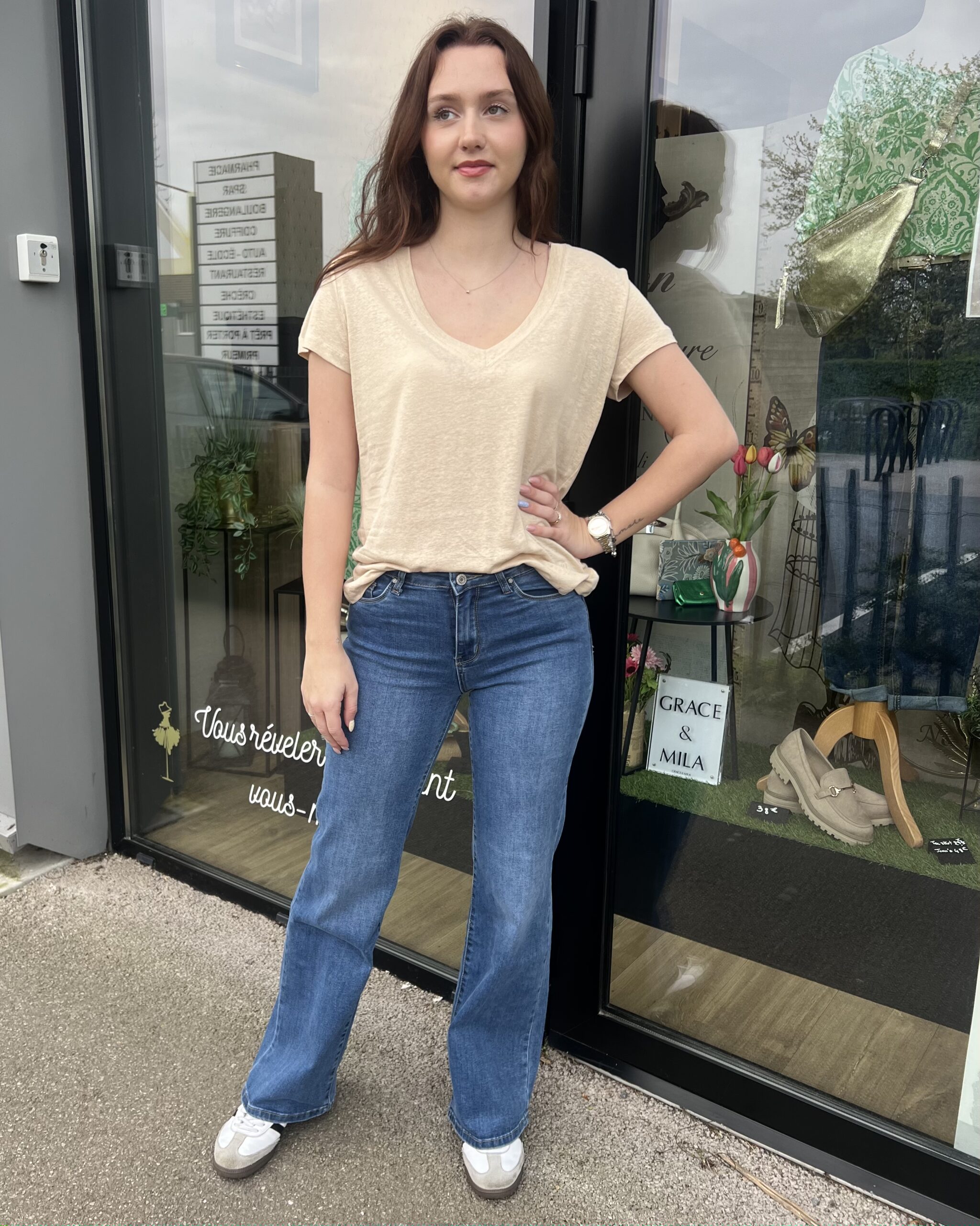 TEE SHIRT BEIGE COL V