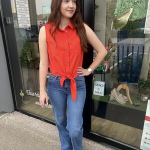 CHEMISE ROUGE SANS MANCHE
