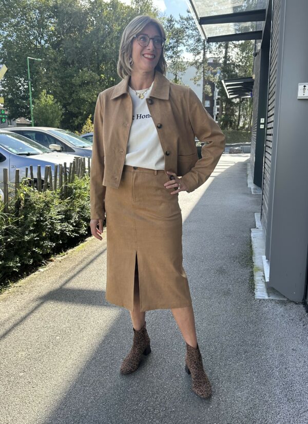 JUPE CRAYON DAIM OCRE