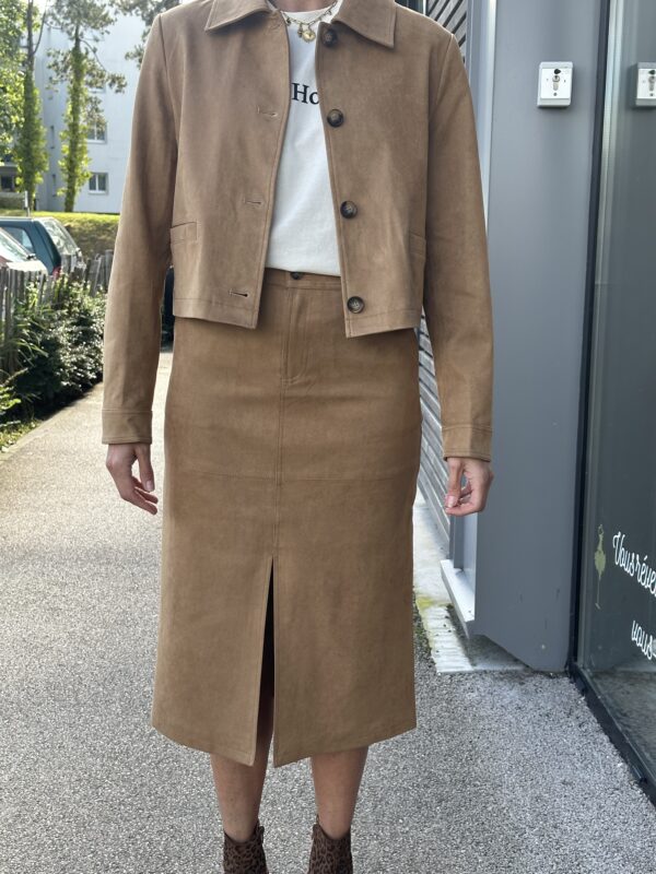 JUPE CRAYON DAIM OCRE – Image 3