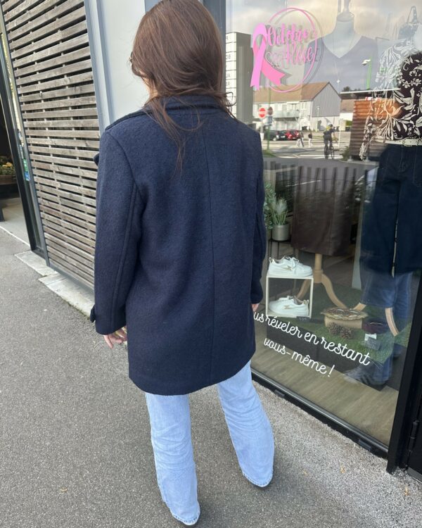 MANTEAU LAINE BLEU MARINE – Image 4