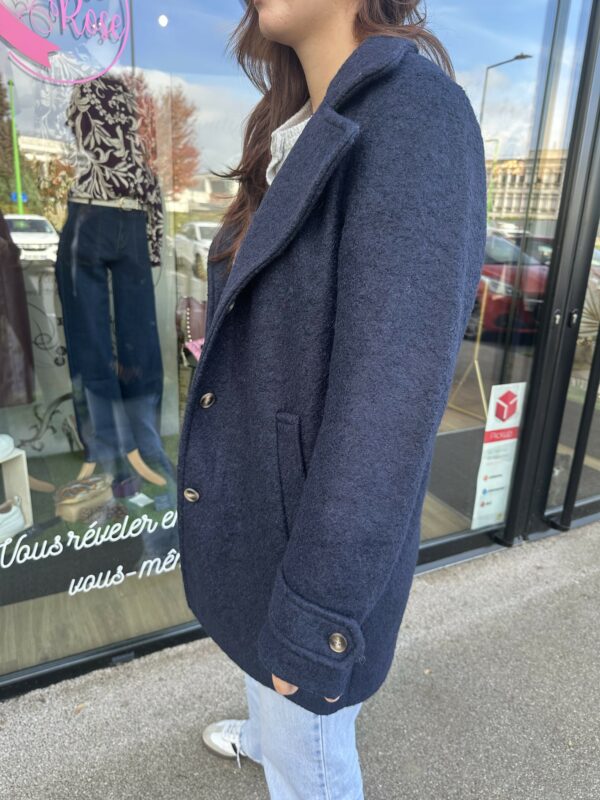 MANTEAU LAINE BLEU MARINE – Image 3