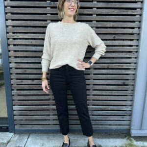 JEANS MOM 7/8 NOIR coupe moderne