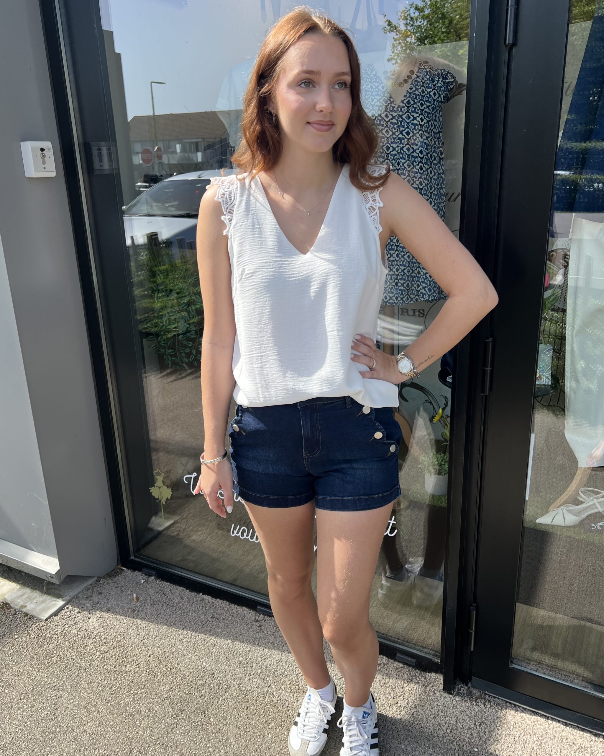 TOP BLANC DENTELLE DOS – Image 2