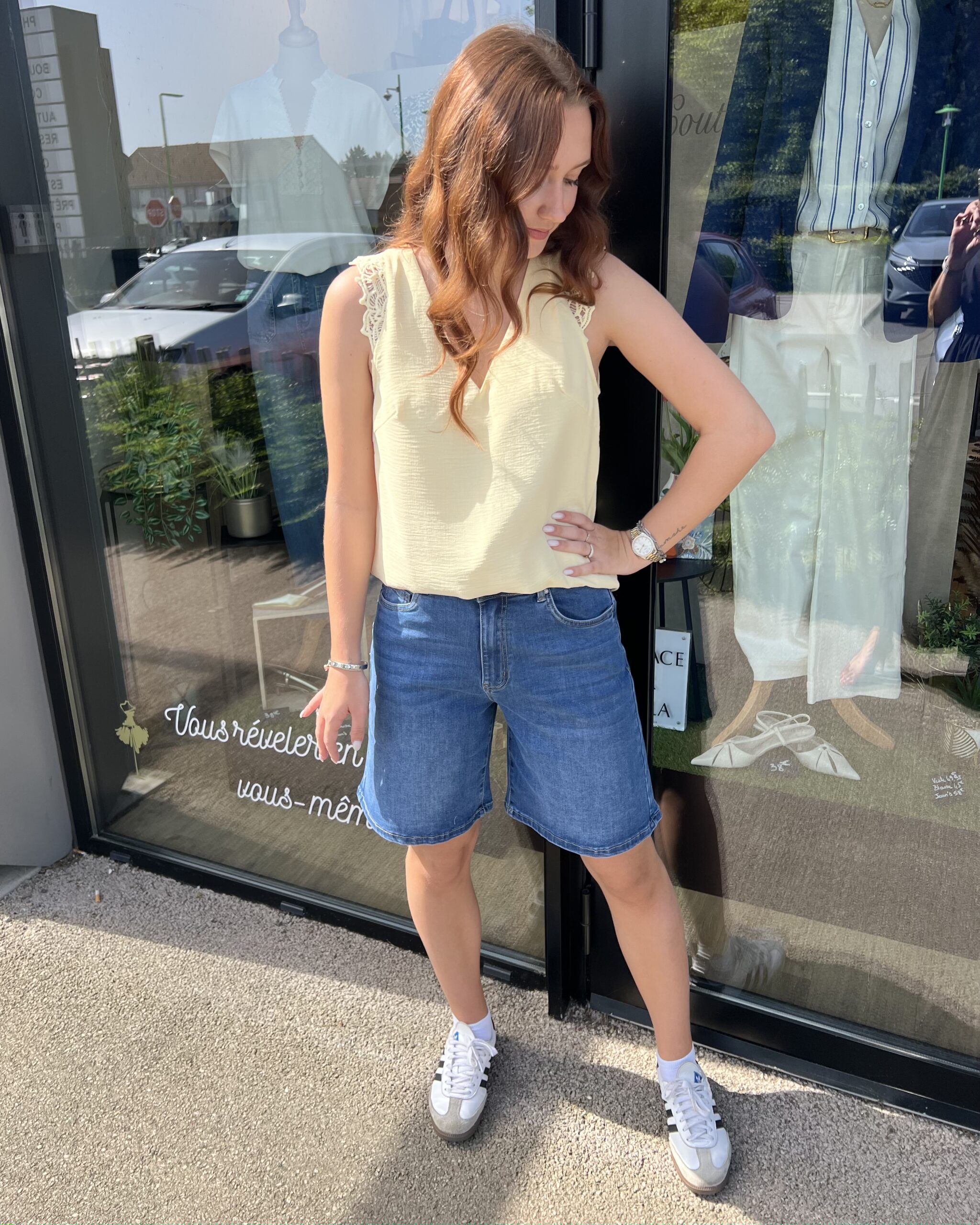 TOP JAUNE DENTELLE DOS – Image 2