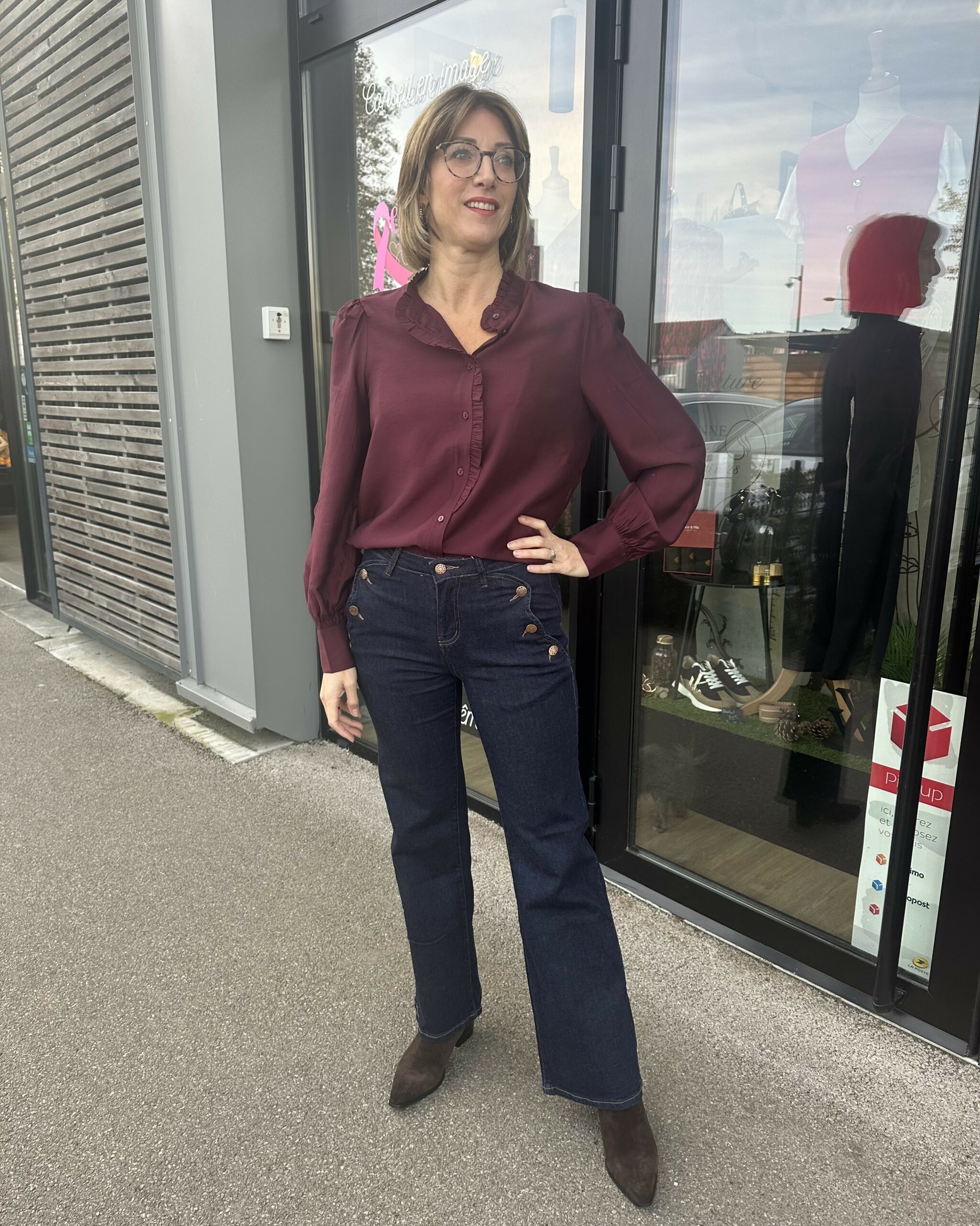 JEANS WIDE LEG BRUT coupe large femme