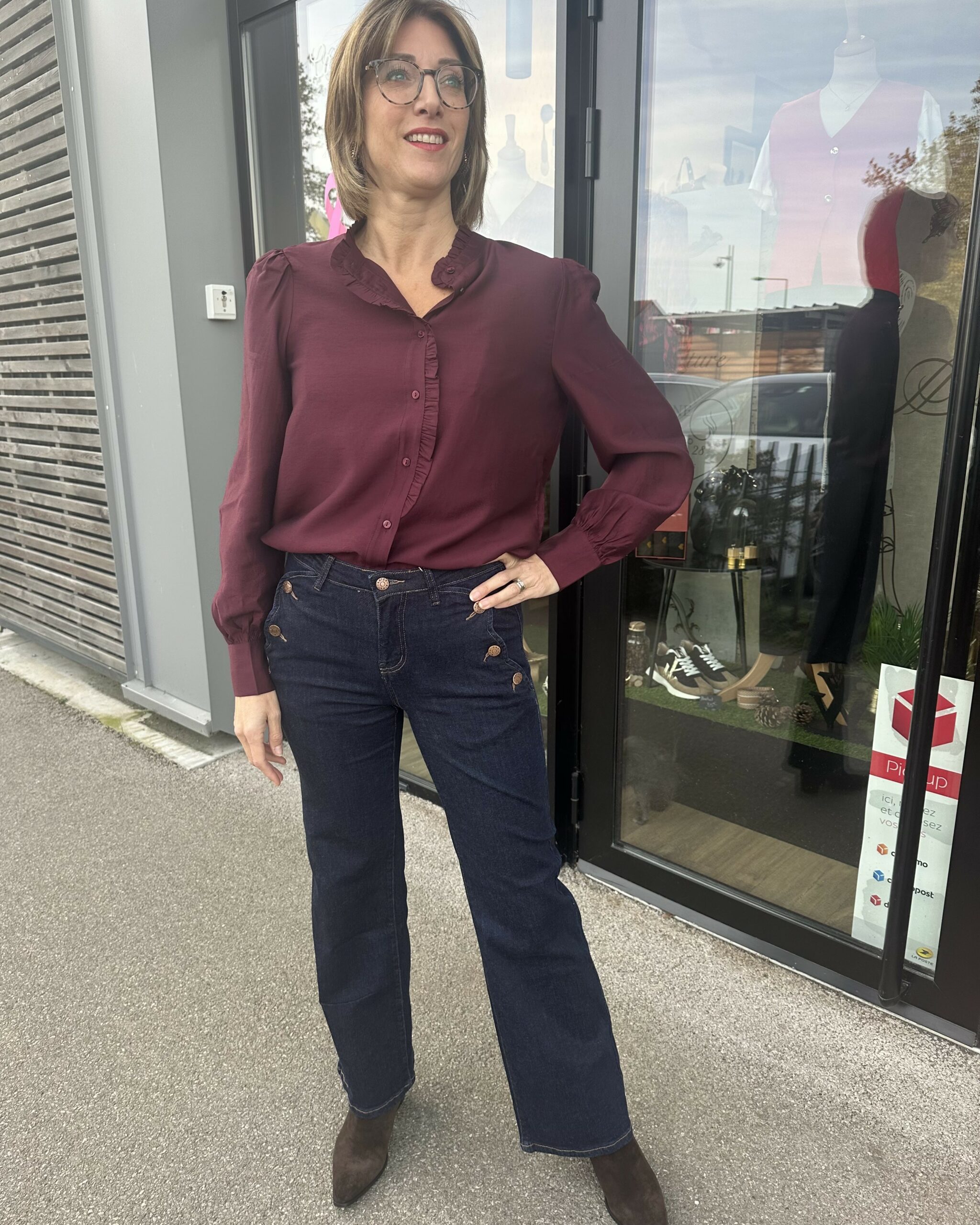 BLOUSE BORDEAUX femme chic