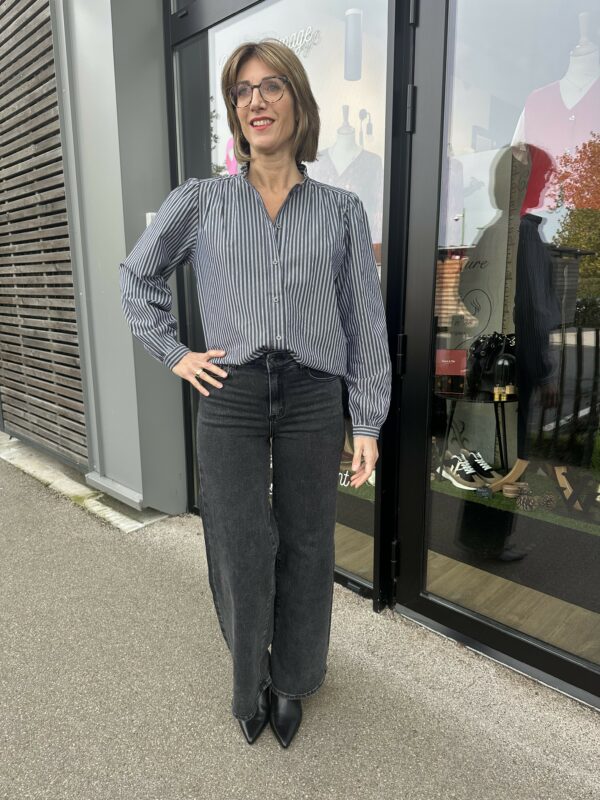 CHEMISE A RAYURES GRISE – Image 2