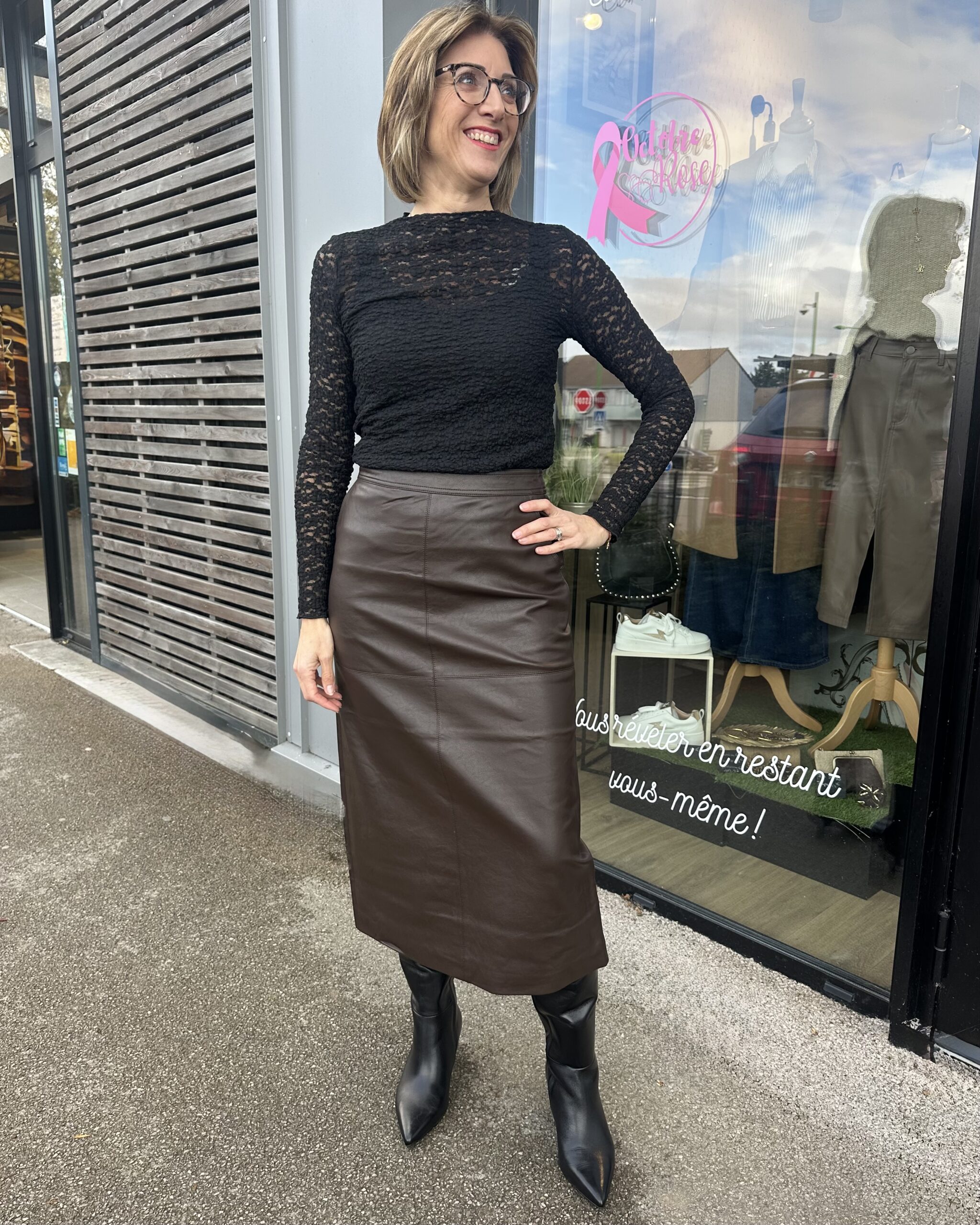 TOP DENTELLE NOIR femme chic