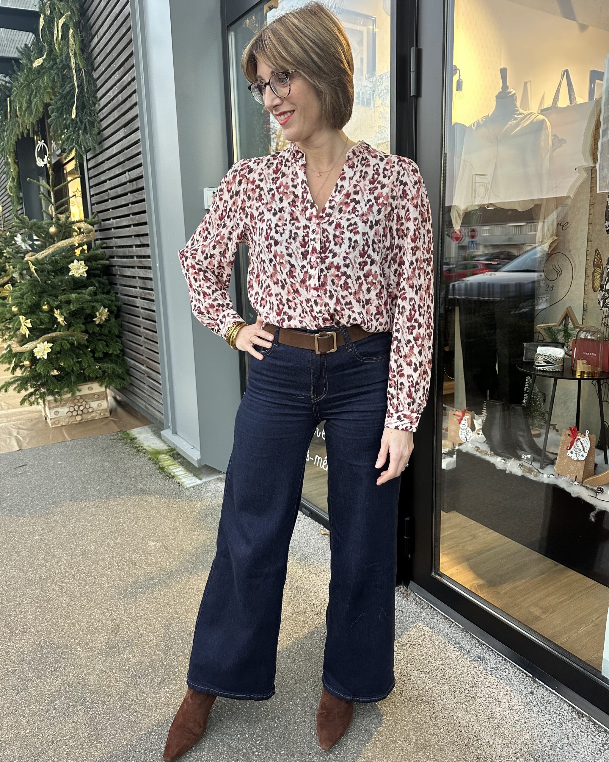 CHEMISIER IMPRIMÉ BORDEAUX – Image 2