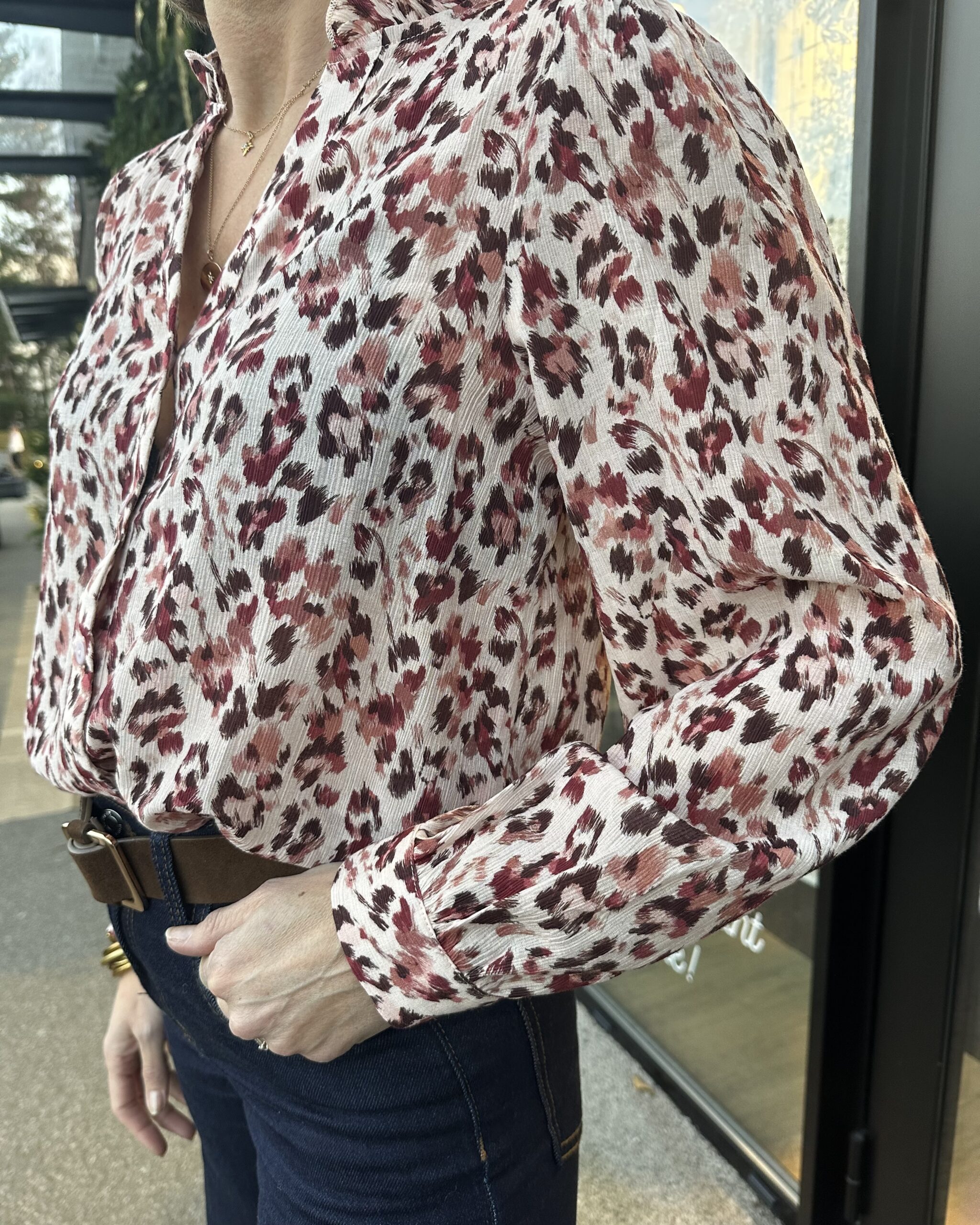 CHEMISIER IMPRIMÉ BORDEAUX – Image 3