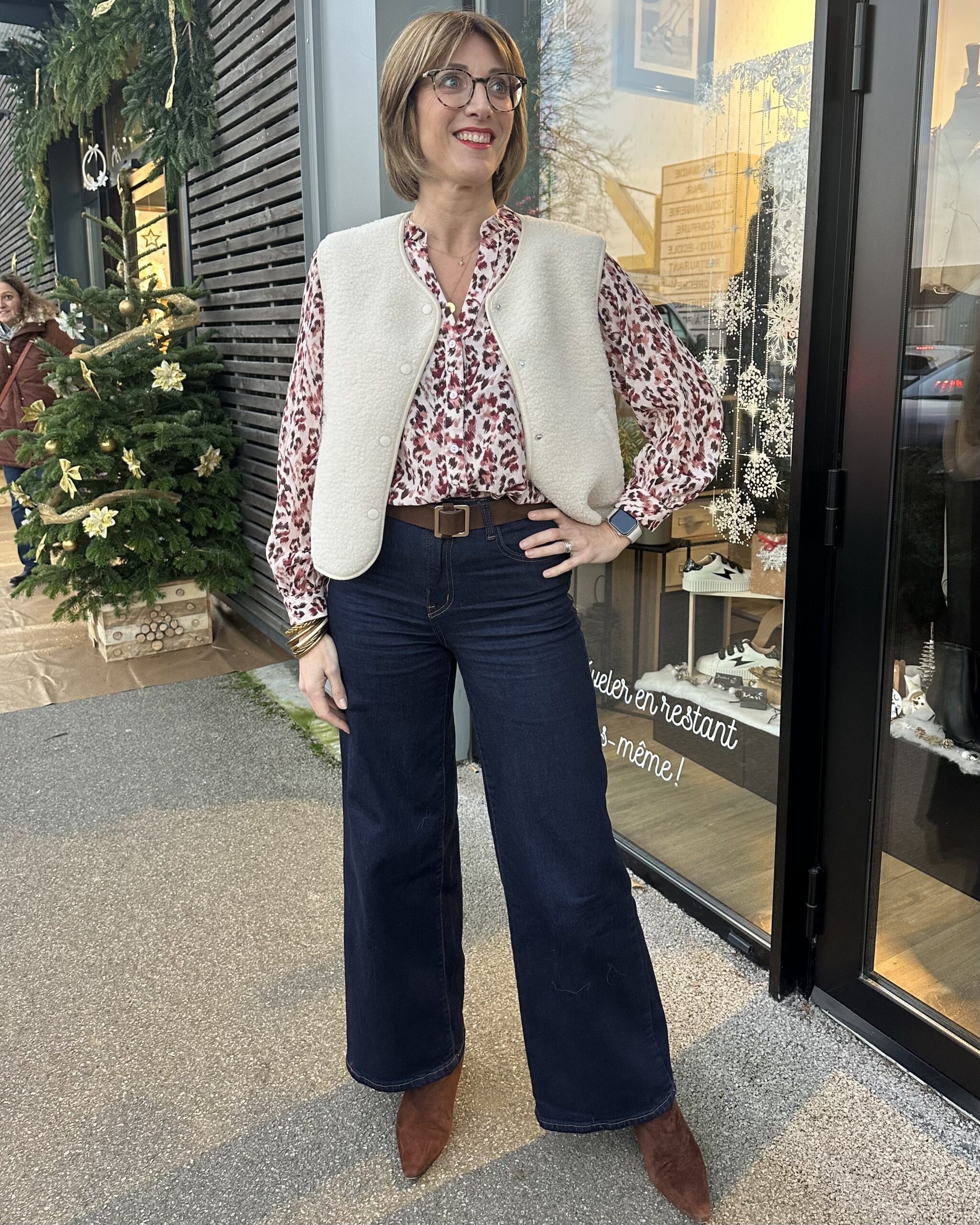 GILET SANS MANCHES MOUTON ÉCRU