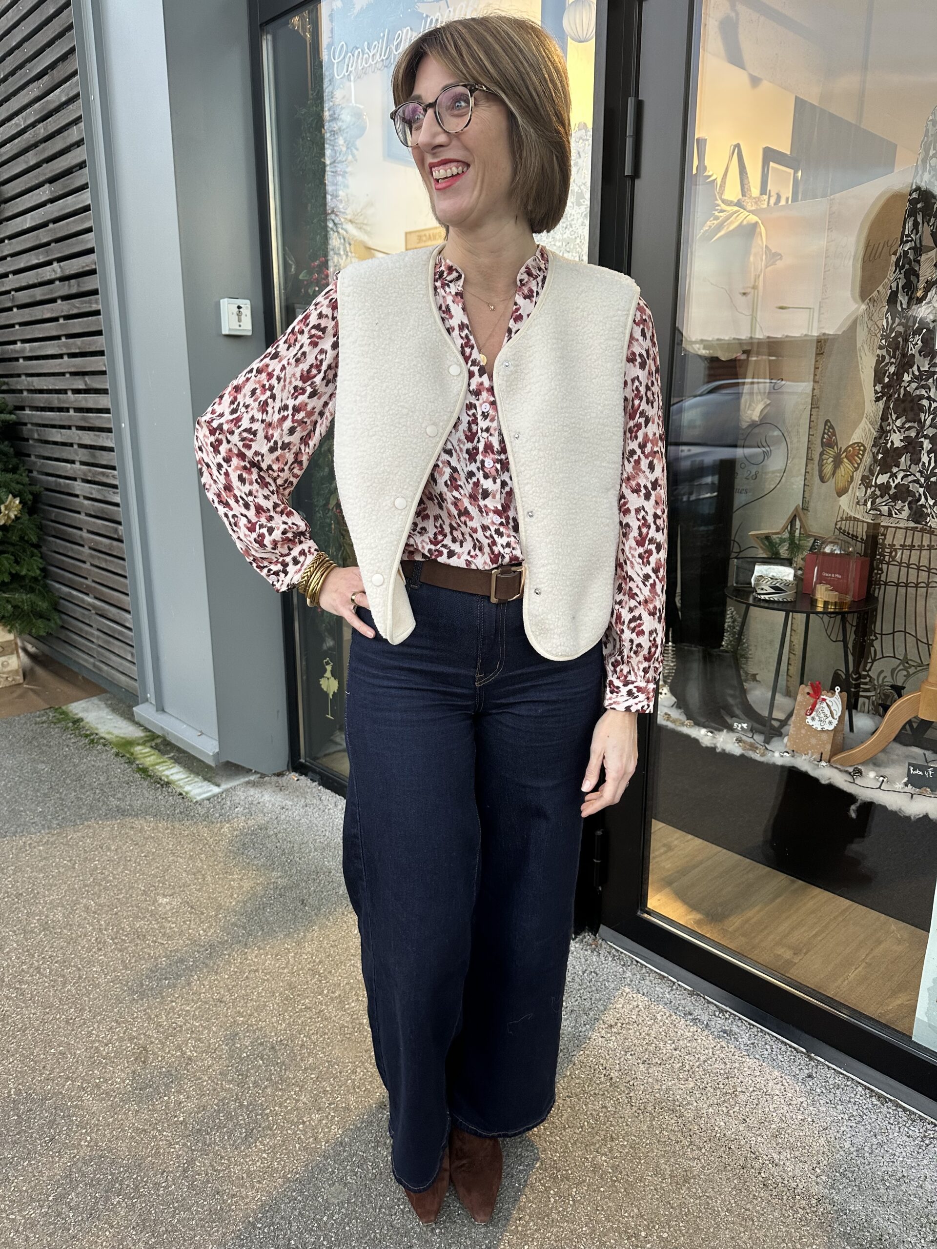 GILET SANS MANCHES MOUTON ÉCRU – Image 2