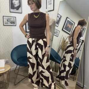 top sans manches drapé chocolat