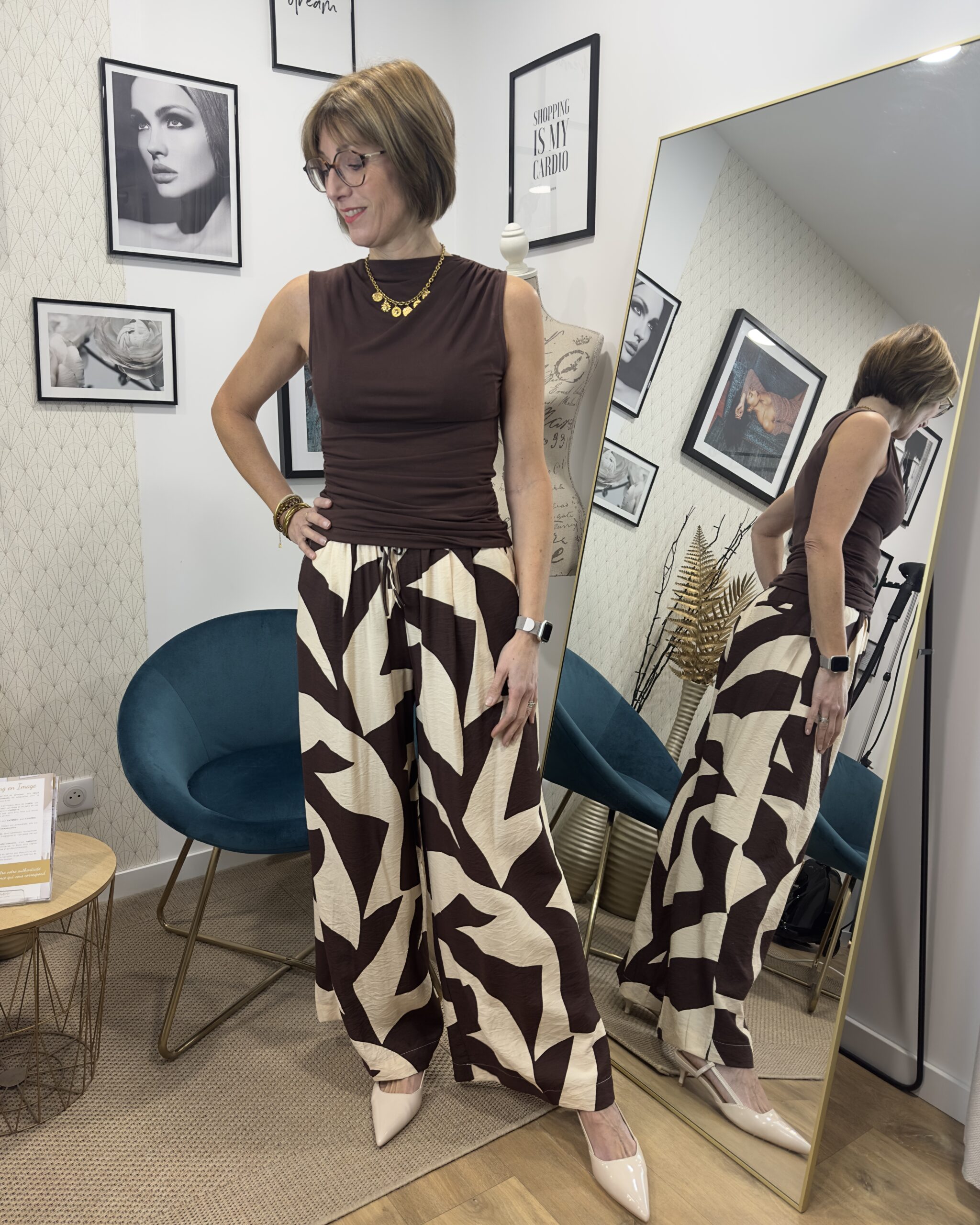 top sans manches drapé chocolat