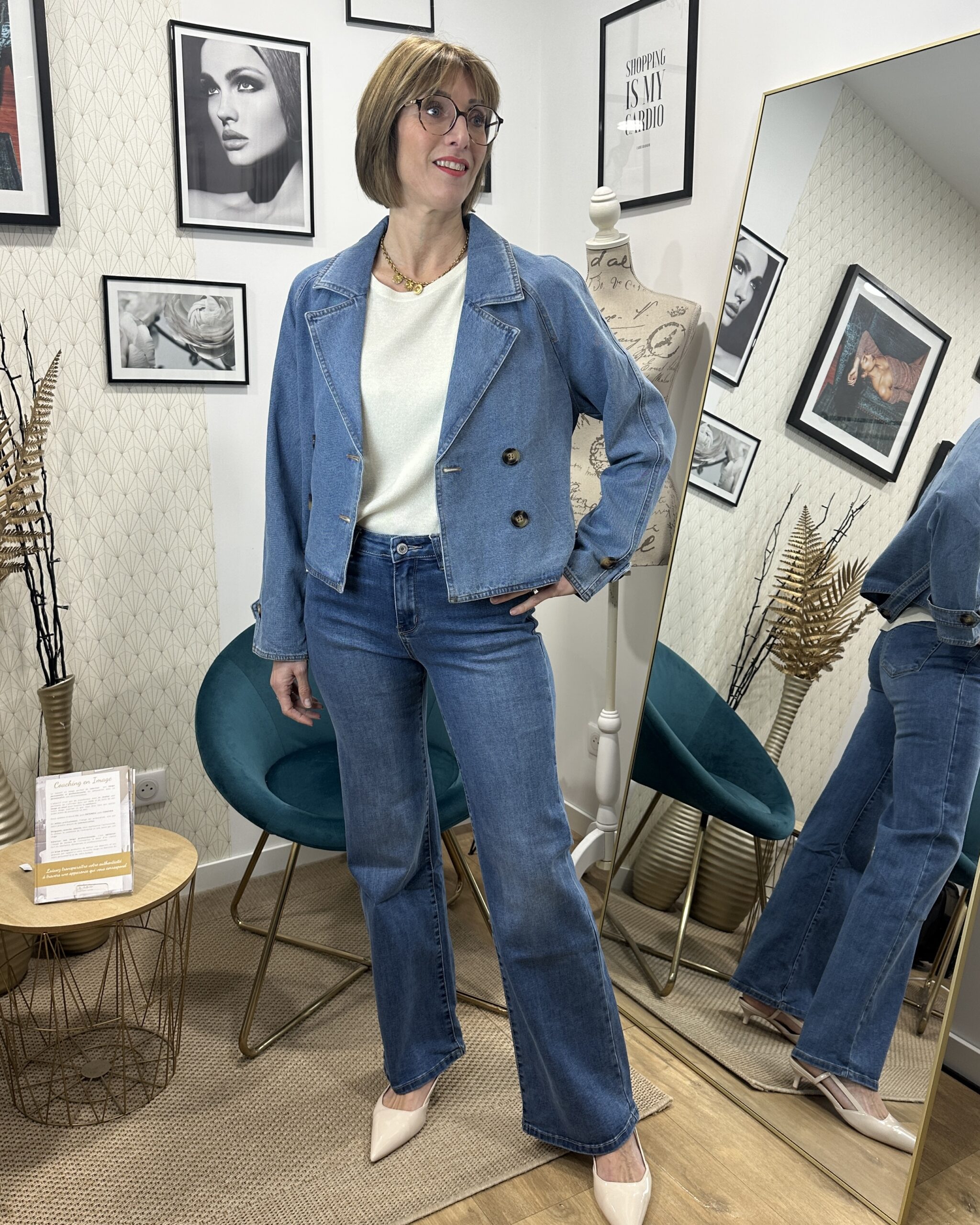 VESTE EN JEAN COUPE TRENCH – Image 2