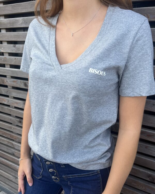 TEE SHIRT GRIS BISOUS – Image 3