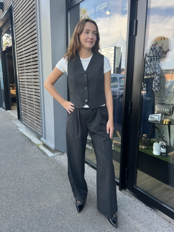 PANTALON RAYE ANTHRACITE – Image 2