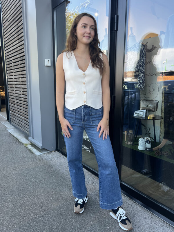 GILET SANS MANCHE BOUTON DORE – Image 2