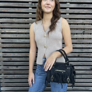 sac noir en suédine