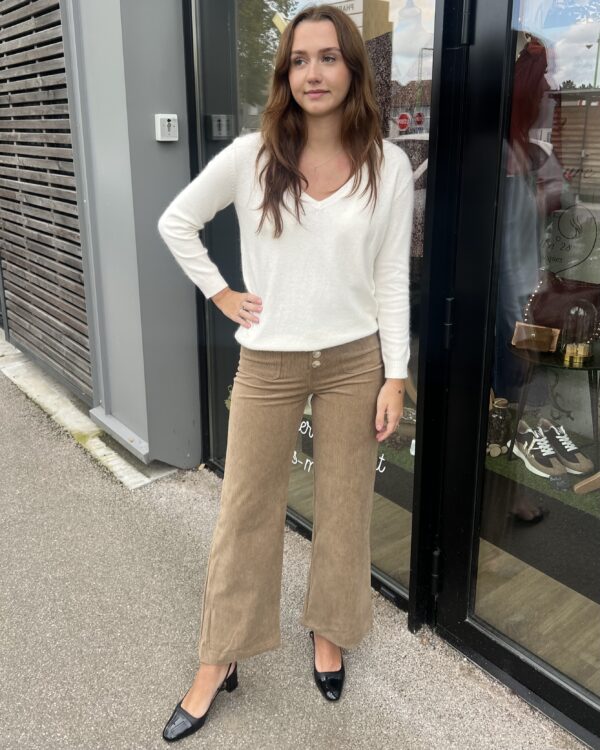 PANTALON VELOUR TAUPE – Image 2