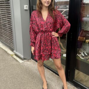 ROBE COURTE IMPRIMÉ ROUGE femme élégante