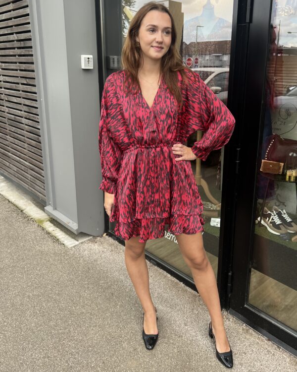 ROBE COURTE IMPRIMÉ ROUGE