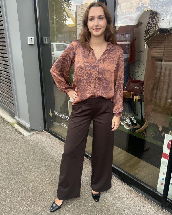 PANTALON LARGE MARRON
