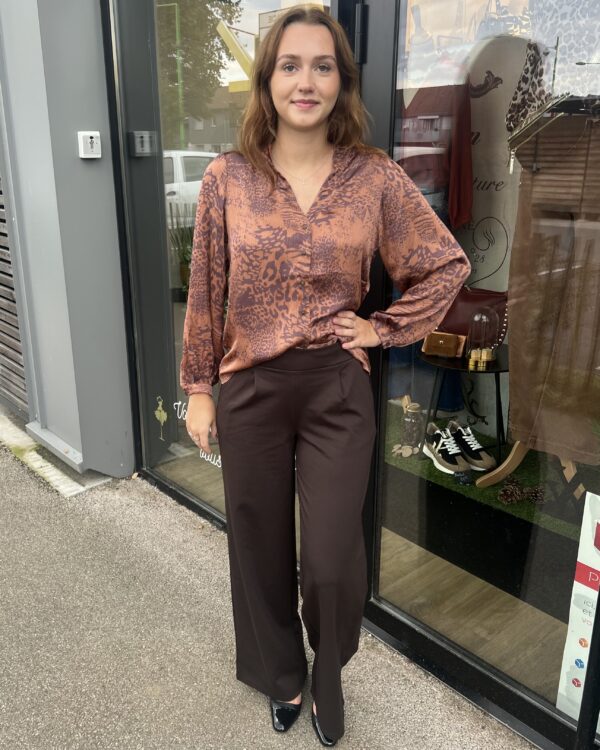PANTALON LARGE MARRON – Image 2