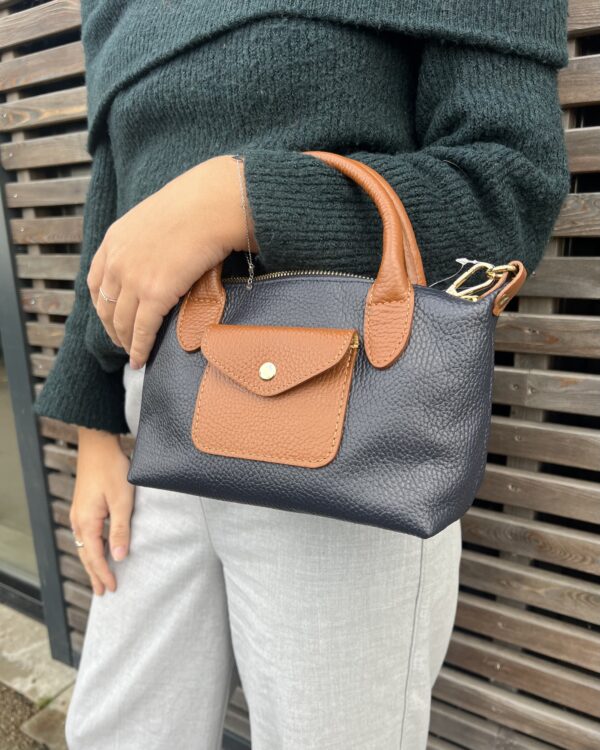 SAC PETIT MODÈLE BLEU ET MARRON – Image 2