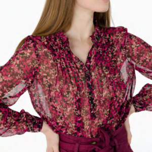 blouse transparente motif floral