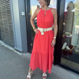Robe longue corail