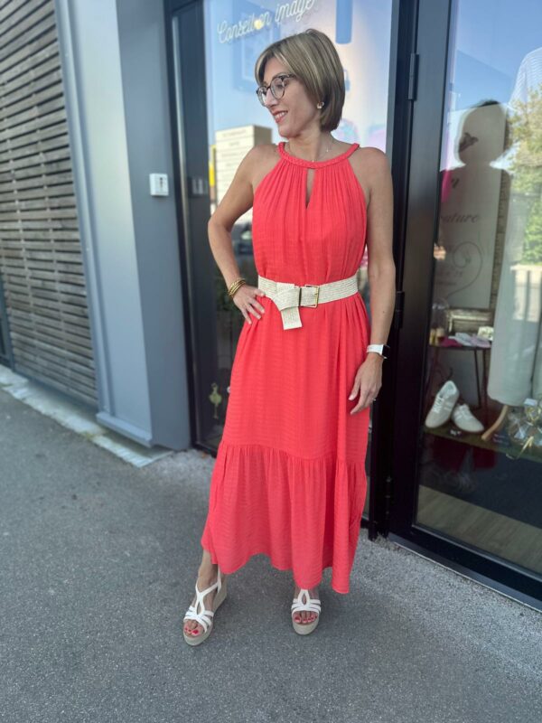 Robe longue corail