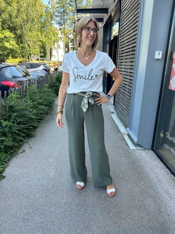pantalon fluide ceinturé