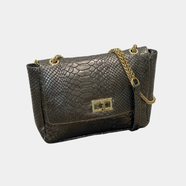 Sac à main effet croco, cuir doux femme