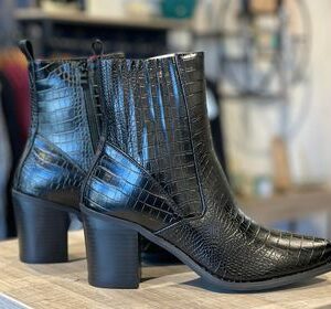 Bottines à talon croco